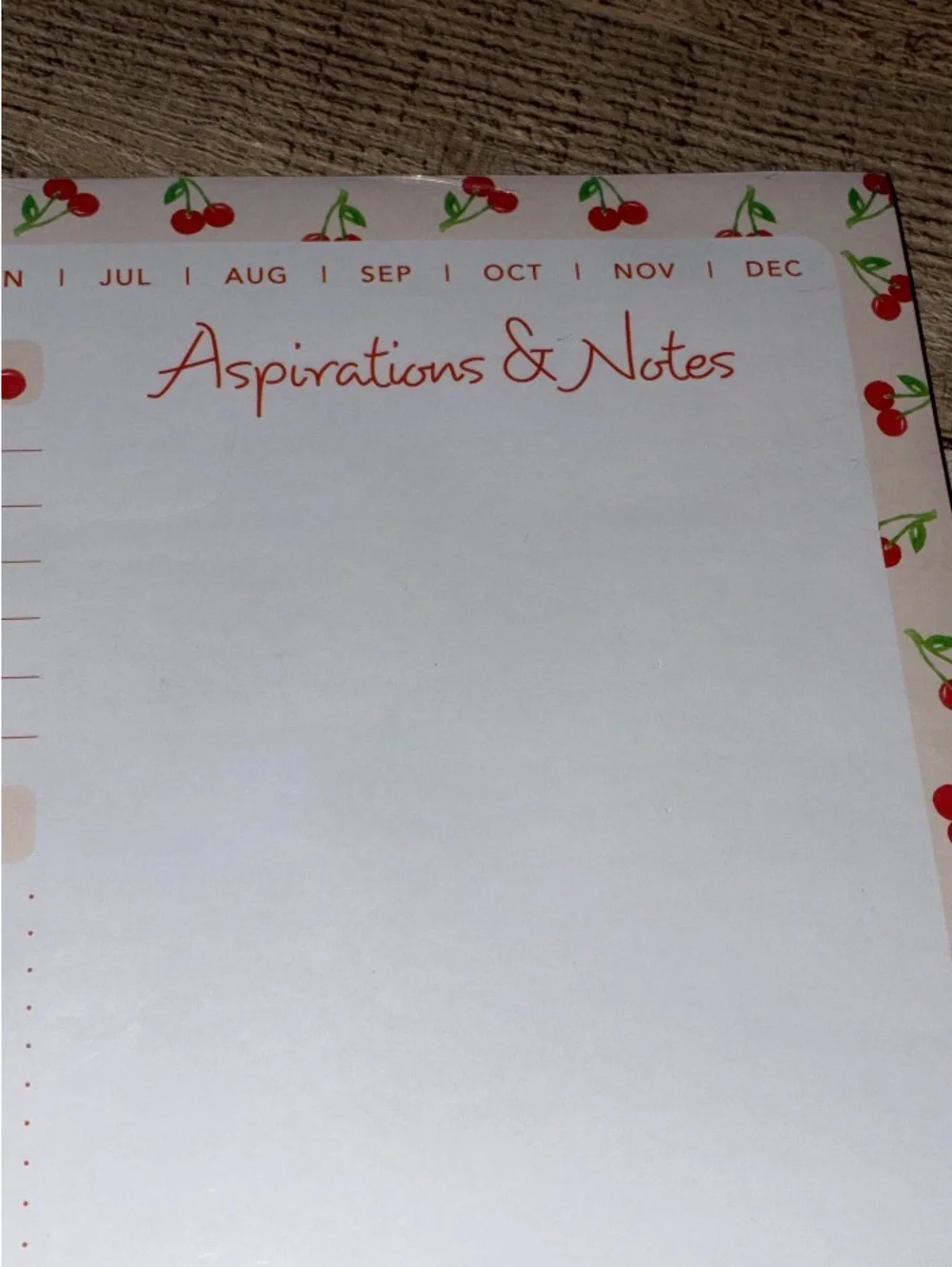 Jumbo 12” x 12” Cherry Print Desk Calendar / Daily Planner + Matching Pen